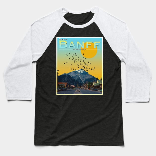 POSTCARD: BANFF. Baseball T-Shirt by LFHCS